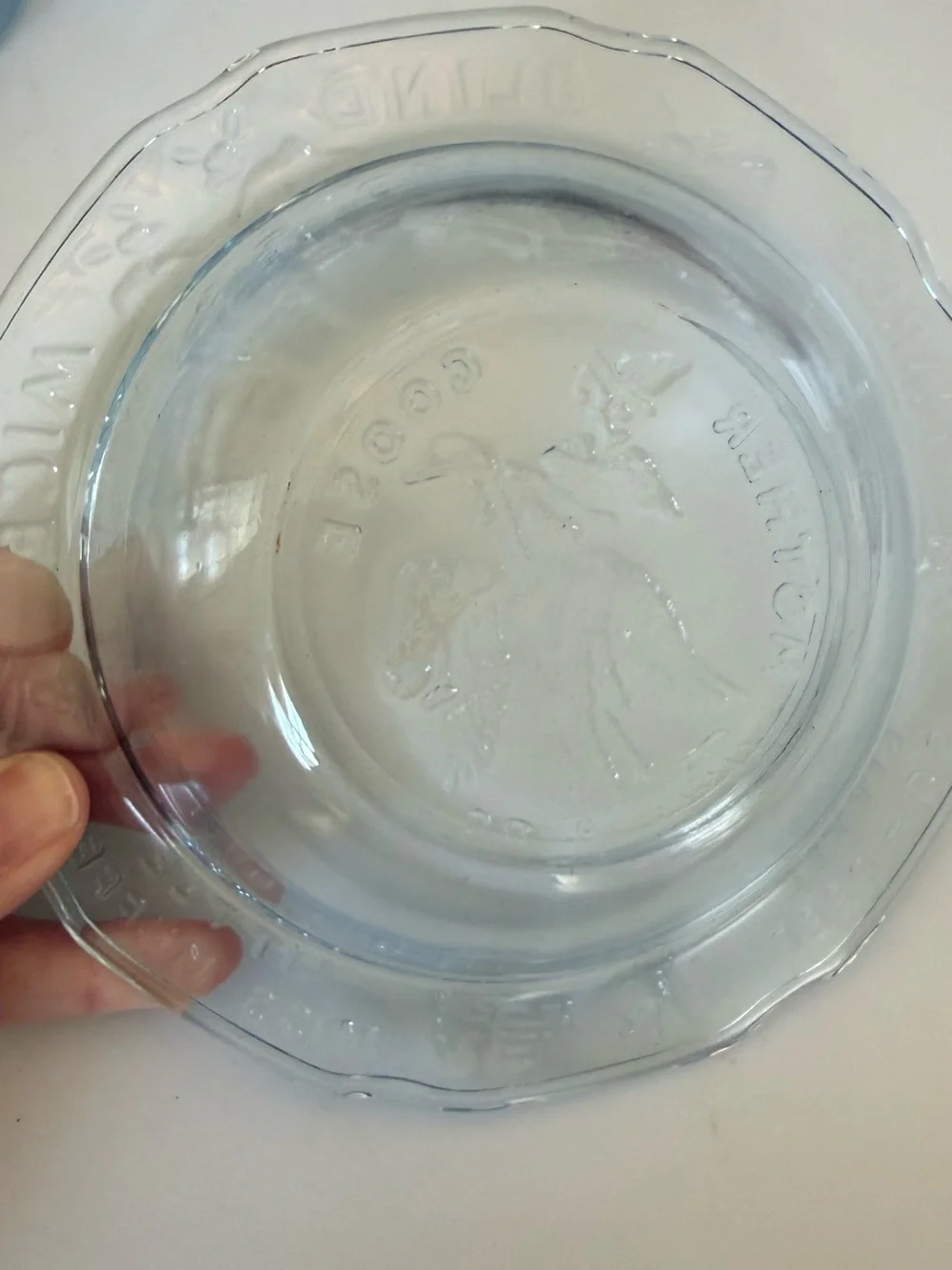 Tiara Translucent Blue Children's Nursery Rhyme Divided Plate, Bowl & Cup Set
